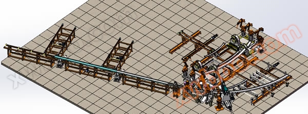 Linea di produzione di robot di saldatura di arco in acciaio a tunnel